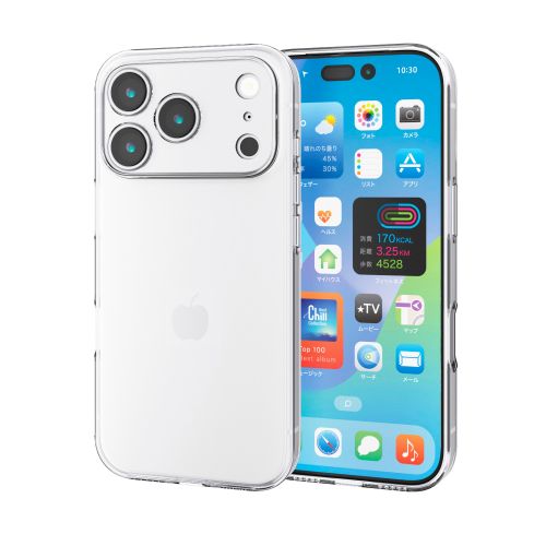 iPhone 17 Pro/ソフトケース/極限/メタルステッカー付/クリア