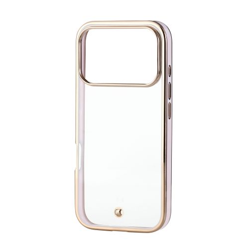 iPhone 17 Pro/ソフトケース/メタリックライン/メタルステッカー付/ピンク