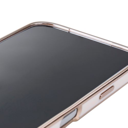 iPhone 17 Pro/ソフトケース/メタリックライン/メタルステッカー付/ピンク