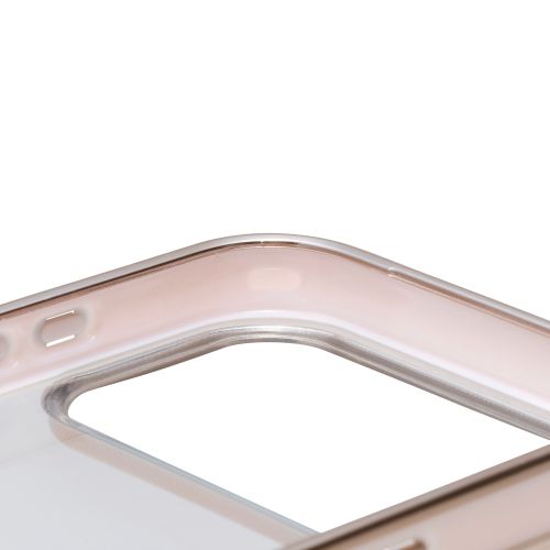 iPhone 17 Pro/ソフトケース/メタリックライン/メタルステッカー付/ピンク