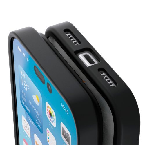 iPhone 17 Pro Max/ハイブリッドケース/D3O/フレームカラー/メタルステッカー付/ブラック