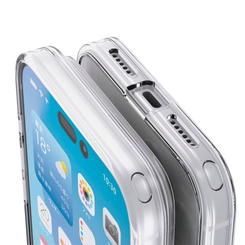 iPhone 17 Pro Max/ハイブリッドケース/ガラス/スタンダード/メタルステッカー付/クリア