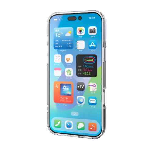 iPhone 17 Pro Max/ハイブリッドケース/ガラス/スタンダード/メタルステッカー付/クリア