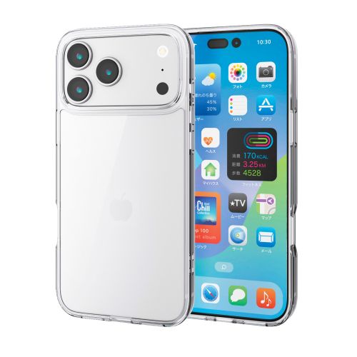 iPhone 17 Pro Max/ハイブリッドケース/ガラス/スタンダード/メタルステッカー付/クリア