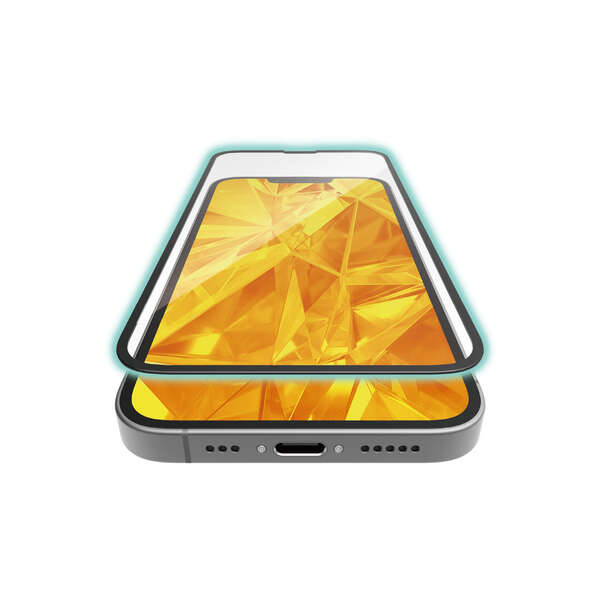 iPhone 17e/16e/iPhone14/iPhone13/iPhone13 Proガラスフィルム/フレーム付き/高透明/ブラック
