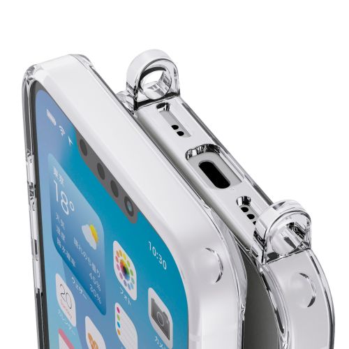 iPhone 16e/ハイブリッドケース/ストラップホール付き/クリア