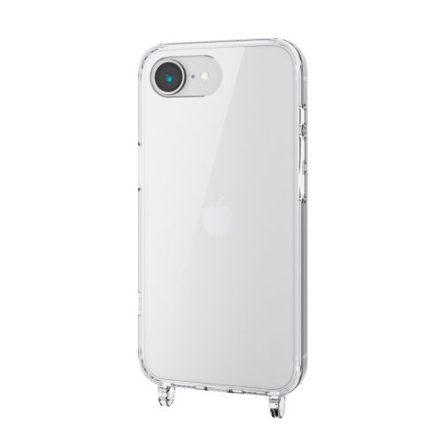 iPhone 16e/ハイブリッドケース/ストラップホール付き/クリア