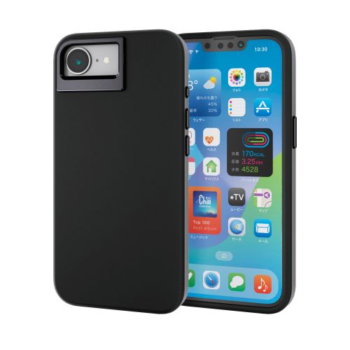 iPhone 16e/ハイブリッドケース/シリコン/スタンド/MAGKEEP/ブラック