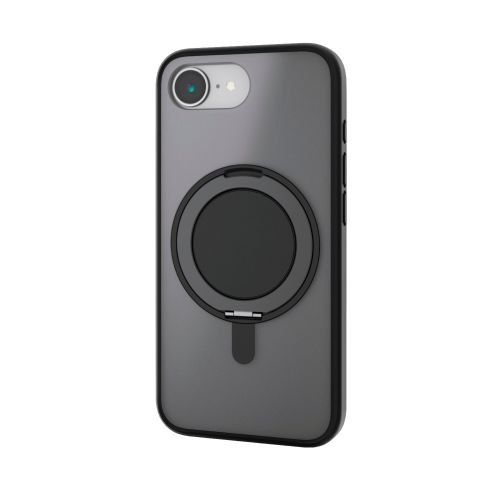 iPhone 16e/ハイブリッドケース/MAGKEEP/スタンド/マットブラック