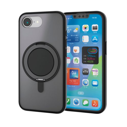 iPhone 16e/ハイブリッドケース/MAGKEEP/スタンド/マットブラック