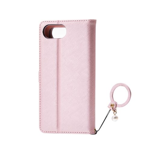 iPhone 16e/レザーケース/手帳型/磁石付き/リング付き/&Me/ピンク