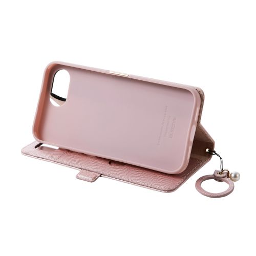 iPhone 16e/レザーケース/手帳型/磁石付き/リング付き/&Me/ピンク