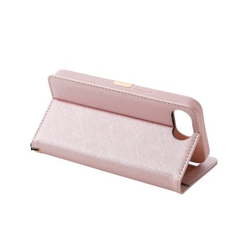 iPhone 16e/レザーケース/手帳型/磁石付き/リング付き/&Me/ピンク