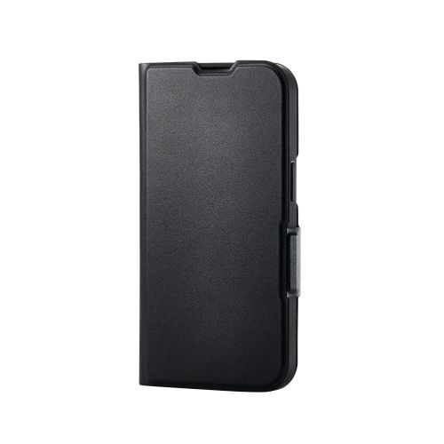 iPhone 16e/レザーケース/手帳型/UltraSlim/薄型/磁石付き/ブラック