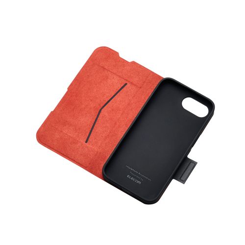 iPhone 16e/レザーケース/手帳型/UltraSlim/薄型/磁石付き/ブラック