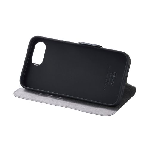 iPhone 16e/レザーケース/手帳型/UltraSlim/薄型/磁石付き/カーボンブラック