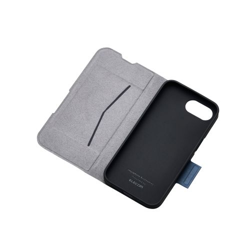 iPhone 16e/レザーケース/手帳型/UltraSlim/薄型/磁石付き/ネイビー