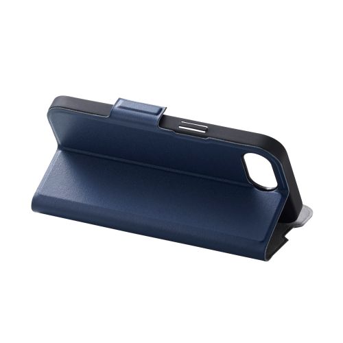 iPhone 16e/レザーケース/手帳型/UltraSlim/薄型/磁石付き/ネイビー