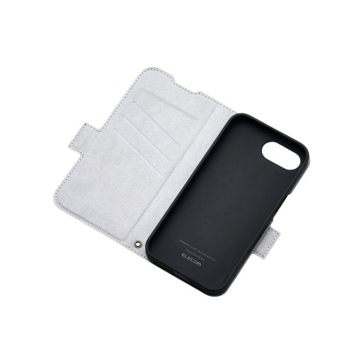 iPhone 17e/16e/レザーケース/手帳型/耐衝撃/磁石付き/ステッチ/カード収納充実/ブラック