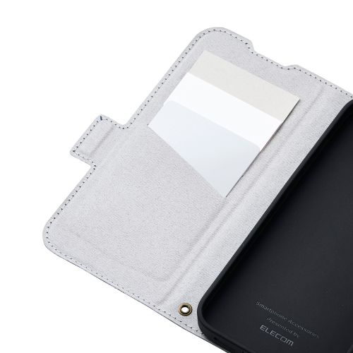 iPhone 17e/16e/レザーケース/手帳型/耐衝撃/磁石付き/ステッチ/カード収納充実/ブラック