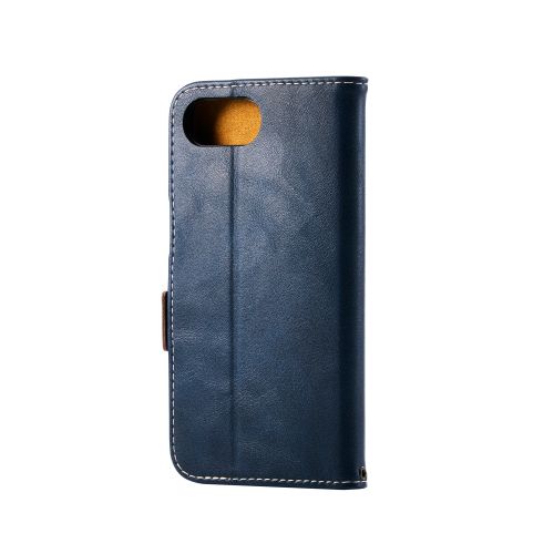 iPhone 16e/レザーケース/手帳型/耐衝撃/磁石付き/ステッチ/ネイビー