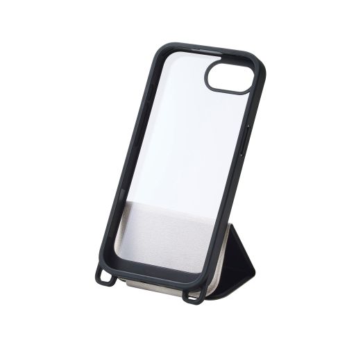 iPhone 16e/ソフトレザーケース/縦型フラップ/磁石付/ブラック