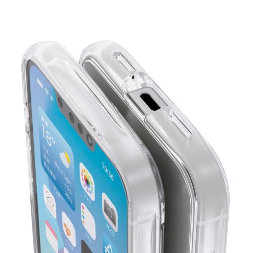 iPhone 16e/ハイブリッドケース/TOUGH SLIM LITE/オールクリア/ストラップシート付属/クリア