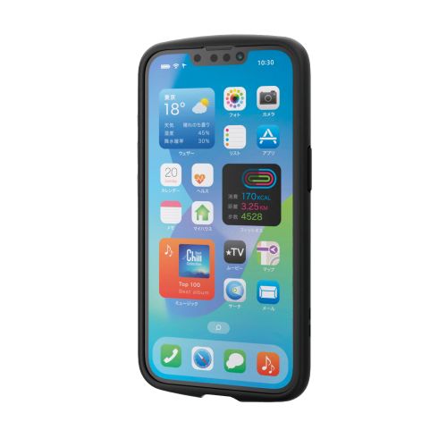 iPhone 16e/ハイブリッドケース/TOUGH SLIM LITE/フレームカラー/背面クリア/ストラップシート付属/マットブラック