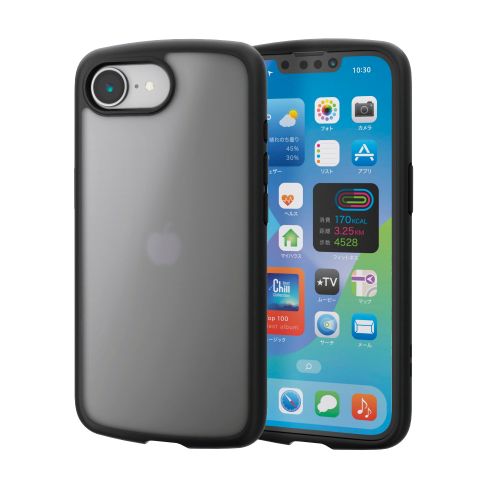 iPhone 16e/ハイブリッドケース/TOUGH SLIM LITE/フレームカラー/背面クリア/ストラップシート付属/マットブラック