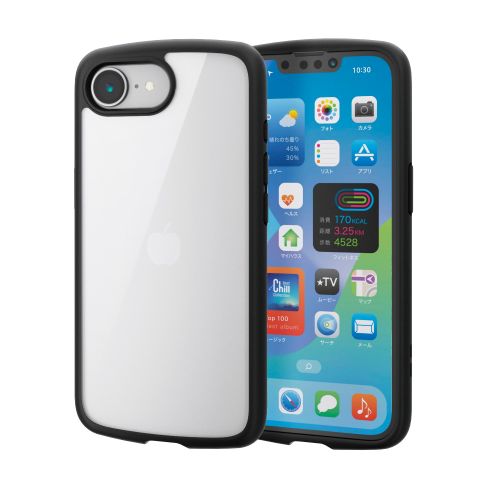 iPhone 16e/ハイブリッドケース/TOUGH SLIM LITE/フレームカラー/背面クリア/ストラップシート付属/ブラック