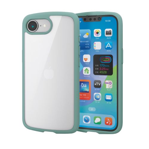 iPhone 17e/16e/ハイブリッドケース/TOUGH SLIM LITE/フレームカラー/背面クリア/ストラップシート付属/グリーン