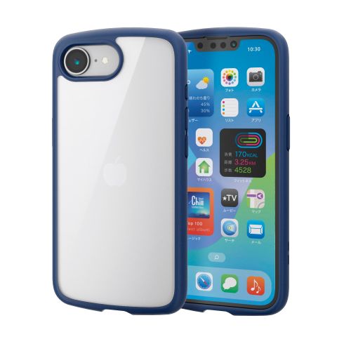 iPhone 17e/16e/ハイブリッドケース/TOUGH SLIM LITE/フレームカラー/背面クリア/ストラップシート付属/ネイビー