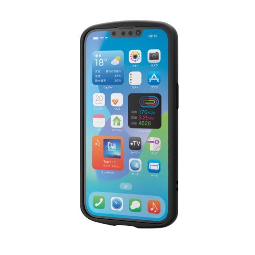 iPhone 17e/16e/ハイブリッドケース/TOUGH SLIM LITE/フレームカラー/背面クリア/リング付/ブラック