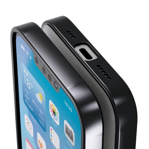 iPhone 17e/16e/ソフトケース/極限保護/メタリック加工/メタリックブラック