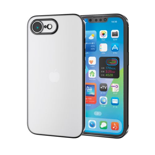 iPhone 17e/16e/ソフトケース/極限保護/メタリック加工/メタリックブラック