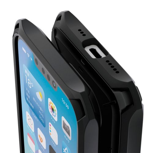 iPhone 17e/16e/ハイブリッドケース/ZEROSHOCK/Solid Plus/ブラック