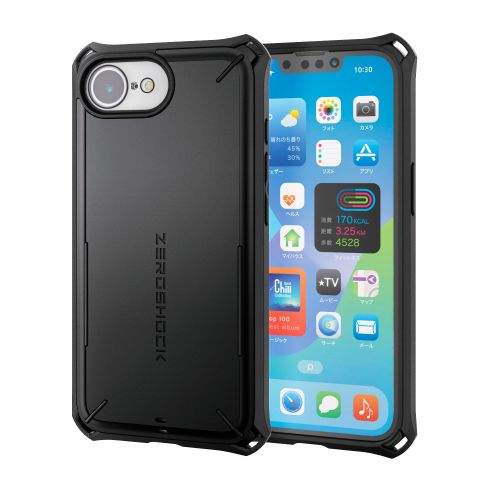iPhone 17e/16e/ハイブリッドケース/ZEROSHOCK/Solid Plus/ブラック