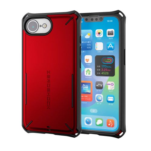 iPhone 17e/16e/ハイブリッドケース/ZEROSHOCK/Solid Plus/レッド