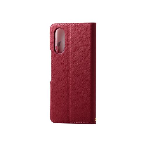 arrows We2 (F-52E/FCG02)用レザーケース/手帳型/UltraSlim/Flowers/薄型/磁石付き/ディープピンク