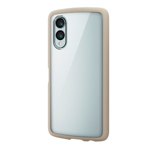 arrows We2 (F-52E/FCG02)用ハイブリッドケース/TOUGH SLIM LITE/フレームカラー/背面クリア/ストラップシート付属/カフェオレ