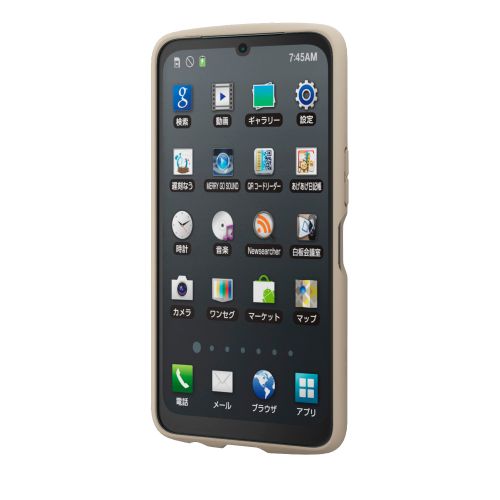 arrows We2 (F-52E/FCG02)用ハイブリッドケース/TOUGH SLIM LITE/フレームカラー/背面クリア/ストラップシート付属/カフェオレ