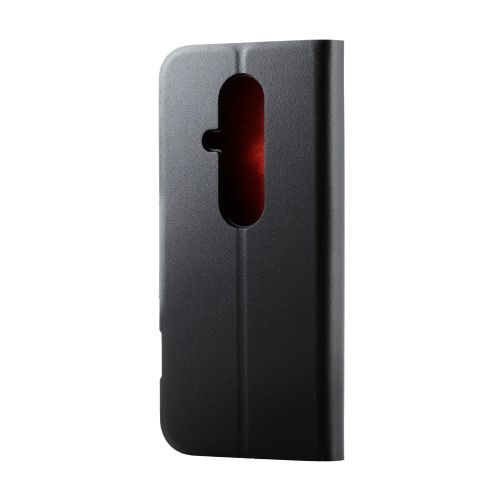 らくらくスマートフォン(F-53E)/レザーケース/手帳型/UltraSlim/薄型/磁石付き/ブラック