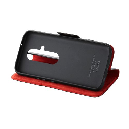 らくらくスマートフォン(F-53E)/レザーケース/手帳型/UltraSlim/薄型/磁石付き/ブラック