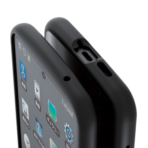 Galaxy A55 5G (SC-53E)用ハイブリッドケース/TOUGH SLIM LITE/フレームカラー/背面クリア/ストラップシート付属/ブラック