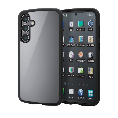 Galaxy A55 5G (SC-53E)用ハイブリッドケース/TOUGH SLIM LITE/フレームカラー/背面クリア/ストラップシート付属/ブラック