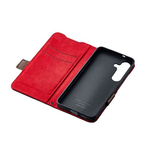Galaxy S25(SC-51F)/レザーケース/手帳型/ステッチ/耐衝撃/磁石付き/ブラック