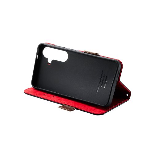 Galaxy S25(SC-51F)/レザーケース/手帳型/ステッチ/耐衝撃/磁石付き/ブラック