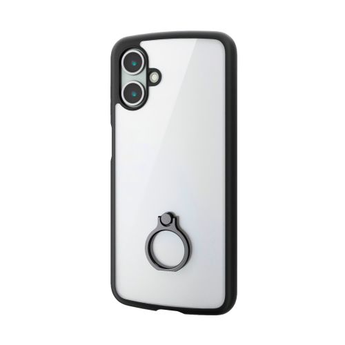 Galaxy A25 5G(SC-53F)/ハイブリッドケース/TOUGH SLIM LITE/フレームカラー/背面クリア/リング付き/ストラップシート付属/ブラック