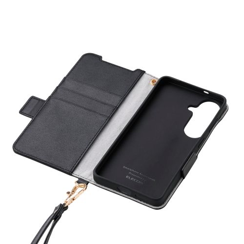 Galaxy S26 (SC-51G)/手帳型ケース/磁石付/耐衝撃/ハンドストラップ付/ブラック