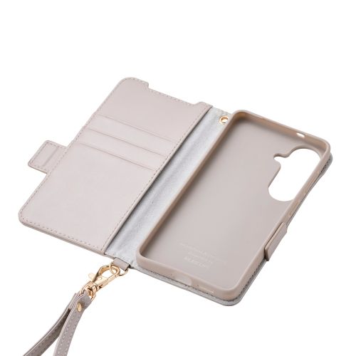 Galaxy S26 (SC-51G)/手帳型ケース/磁石付/耐衝撃/ハンドストラップ付/グレージュ